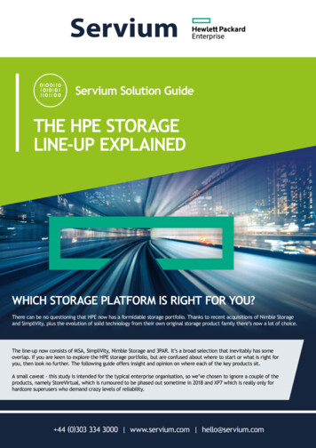 THE HPE STORAGE LINE-UP EXPLAINED - Servium