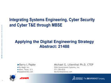 Integrating Systems Engineering, Cyber Security And Cyber .