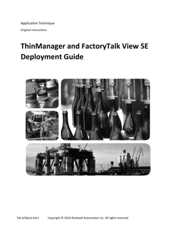 ThinManager And FactoryTalk View SE Deployment Guide