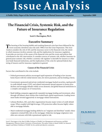 The Financial Crisis, Systemic Risk, And TheFuture Of .