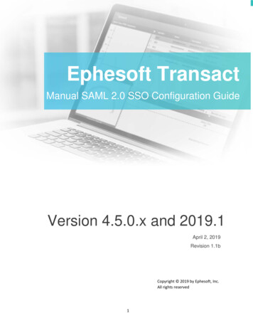 Ephesoft Transact Manual SAML 2.0 SSO Configuration Guide