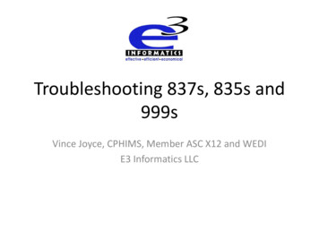 Troubleshooting 837s, 835s And 999s