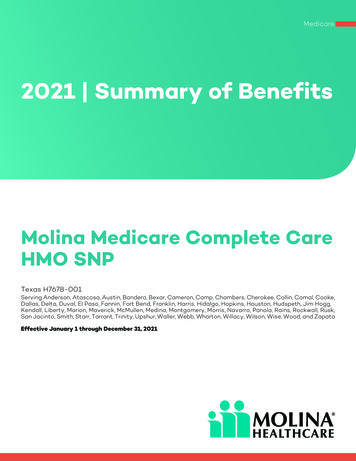 2021 Summary Of Benefits - Molina Healthcare