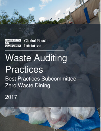 Waste Auditing Practices - Ucop.edu