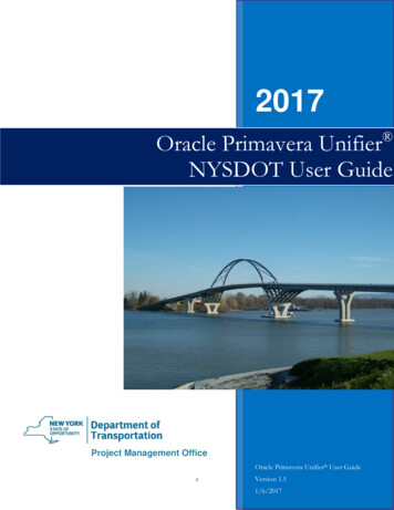 Oracle Primavera Unifier NYSDOT User Guide