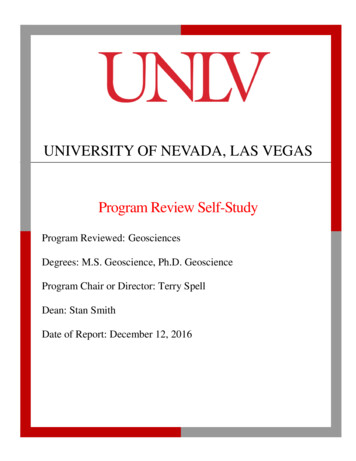 UNIVERSITY OF NEVADA, LAS VEGAS Program Review Self 