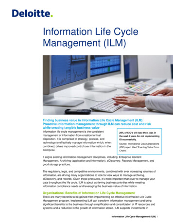 Information Lifecycle Management - Deloitte