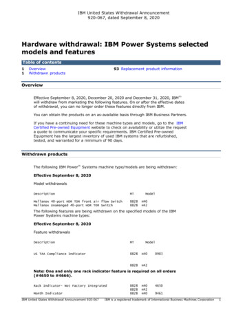 Hardware Withdrawal: IBM Power Systems Selected Models 