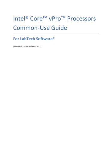 Intel Ore VPro Processors Common-Use Guide