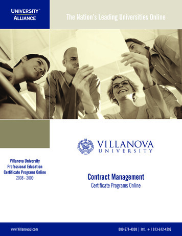 2008 - 2009 Contract Management Certificate Programs Online