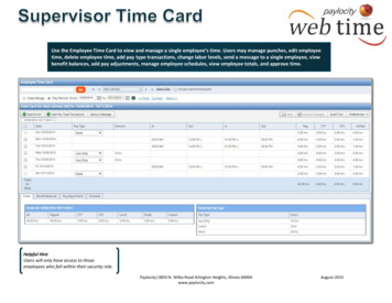 Use The Employee Time Card To View And Manage A Single .