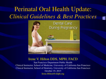 Perinatal Oral Health Update - Job Corps