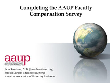 Completing The AAUP Faculty Compensation Survey