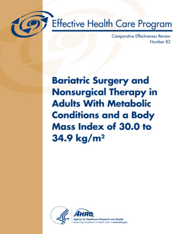 CER 82 - Bariatric Surgery And Nonsurgical Therapy In .