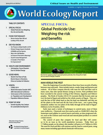 SPECIAL FOCUS: Global Pesticide Use: Weighing The Risk And .