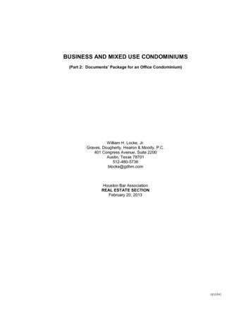BUSINESS AND MIXED USECONDOMINIUMS