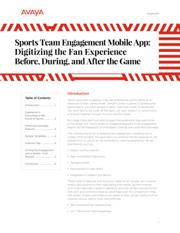 Sports Team Engagement Mobile App: Digitizing The Fan .