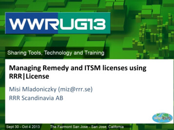 Managing Remedy And ITSM Licenses Using RRR License