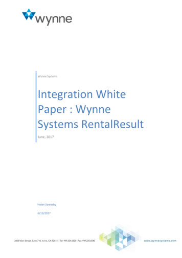 Integration White Paper : Wynne Systems RentalResult