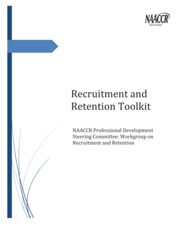 Recruitment And Retention Toolkit - NAACCR