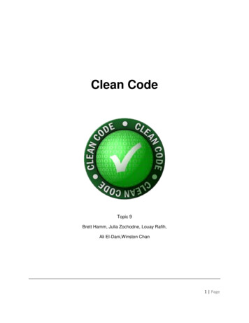 Clean Code Presentation Paper Cleaned Up.docx