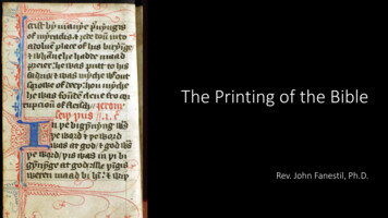 The Printing Of The Bible