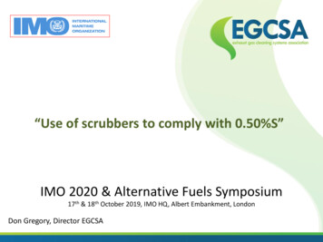 “Use Of Scrubbers To Comply With 0.50%S” IMO 2020 .