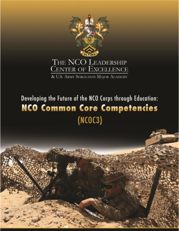 NCO COMMON CORE COMPETENCIES (NCO C3 . - United 