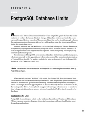PostgreSQL Database Limits - Springer