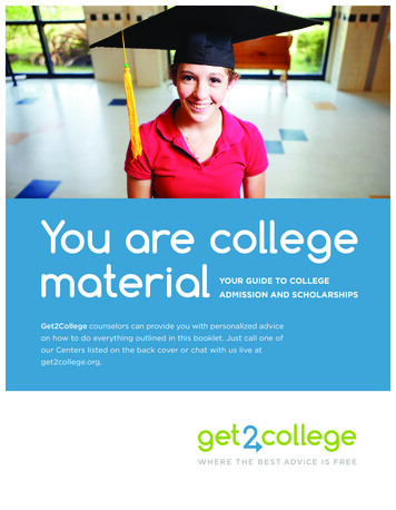 YOUR GUIDE TO COLLEGE ADMISSION AND SCHOLARSHIPS