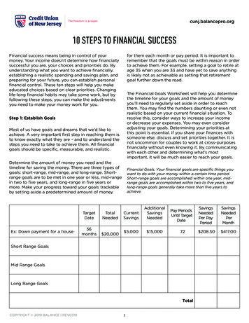 10 STEPS TO FINANCIAL SUCCESS - New Jersey State Library
