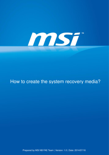 How To Create The System Recovery Media?