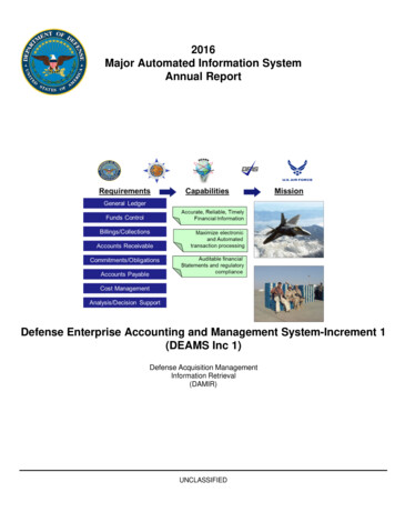 2016 Major Automated Information System Annual Report