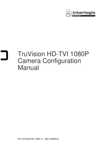 TruVision HD-TVI 1080P Camera Configuration Manual