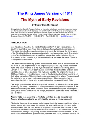 The King James Version Of 1611 The Myth Of Early Revisions