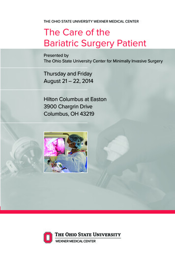 The Care Of The Bariatric Surgery Patient - OSU Center For .