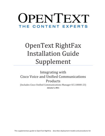OpenText RightFax Installation Guide Supplement