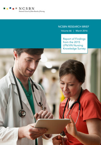 Report Of Findings From The 2015 LPN/VN Nursing 