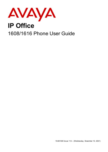 1608/1616 Phone User Guide - Ipofficekb.avaya 