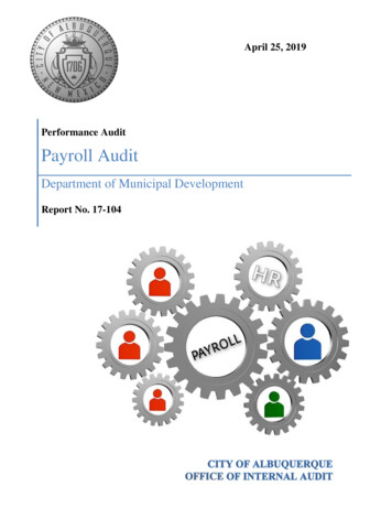 April 25, 2019 Performance Audit Payroll Audit