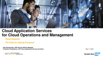 Cloud Application Services For Cloud Operations And Management