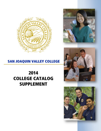 SECTION 1: INTRODUCTION TO SAN JOAQUIN VALLEY COLLEGE