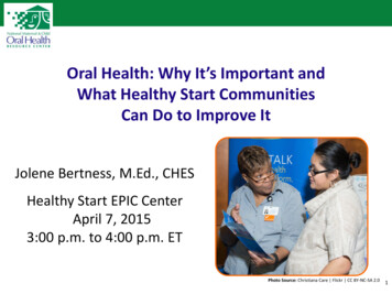 Oral Health: Why It’s Important And - Healthy Start EPIC