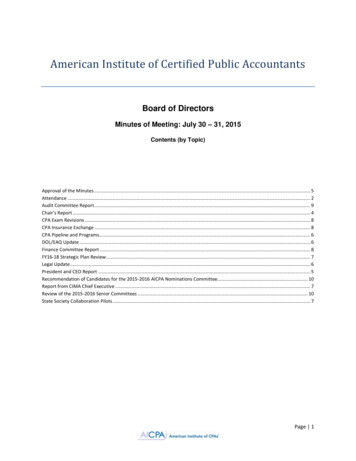 American Institute Of Certified Public Accountants
