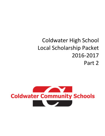 Coldwater High School Local Scholarship Packet 2016-2017 Part 2