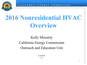 2016 Nonresidential HVAC- Overview - California