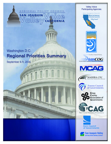 Washington D.C. Regional Priorities Summary