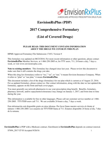 EnvisionRxPlus (PDP) 2017 Comprehensive Formulary (List Of .