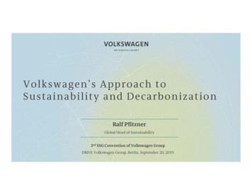 Volkswagen’s Approach To Sustainability And Decarbonization