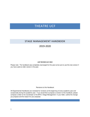 STAGE MANAGEMENT HANDBOOK 2019-2020 - UCF School 